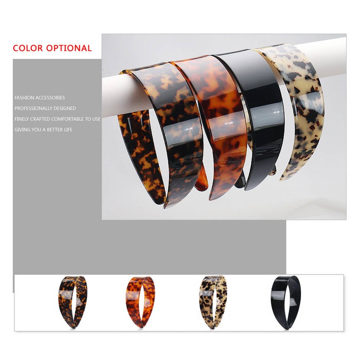 ACETATE 4CM WIDE TOOTH ANTI SLIP HEADBAND_CWAHA4349