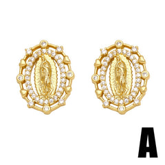 RETRO VIRGIN MARY EARRINGS_CWAJE0975