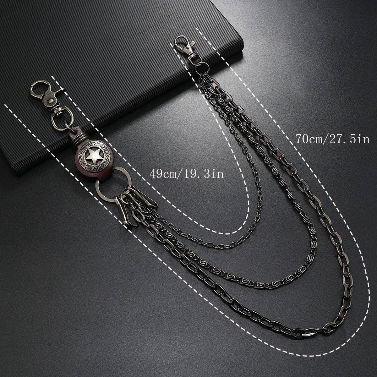 Vintage Five-Pointed Star Leather Pants Chain_Cwmm4830