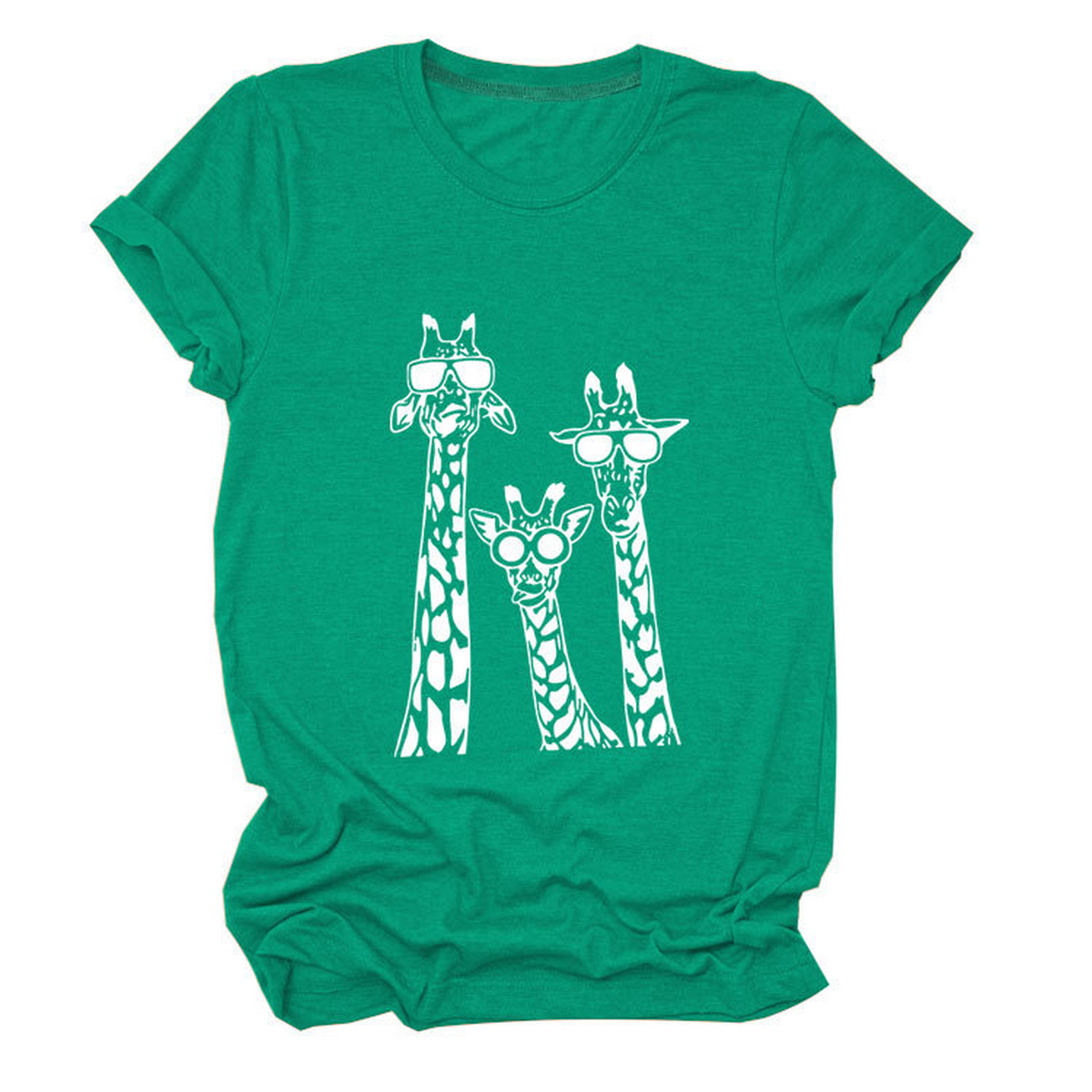 Womens Giraffe Print Casual Summer T-Shirt