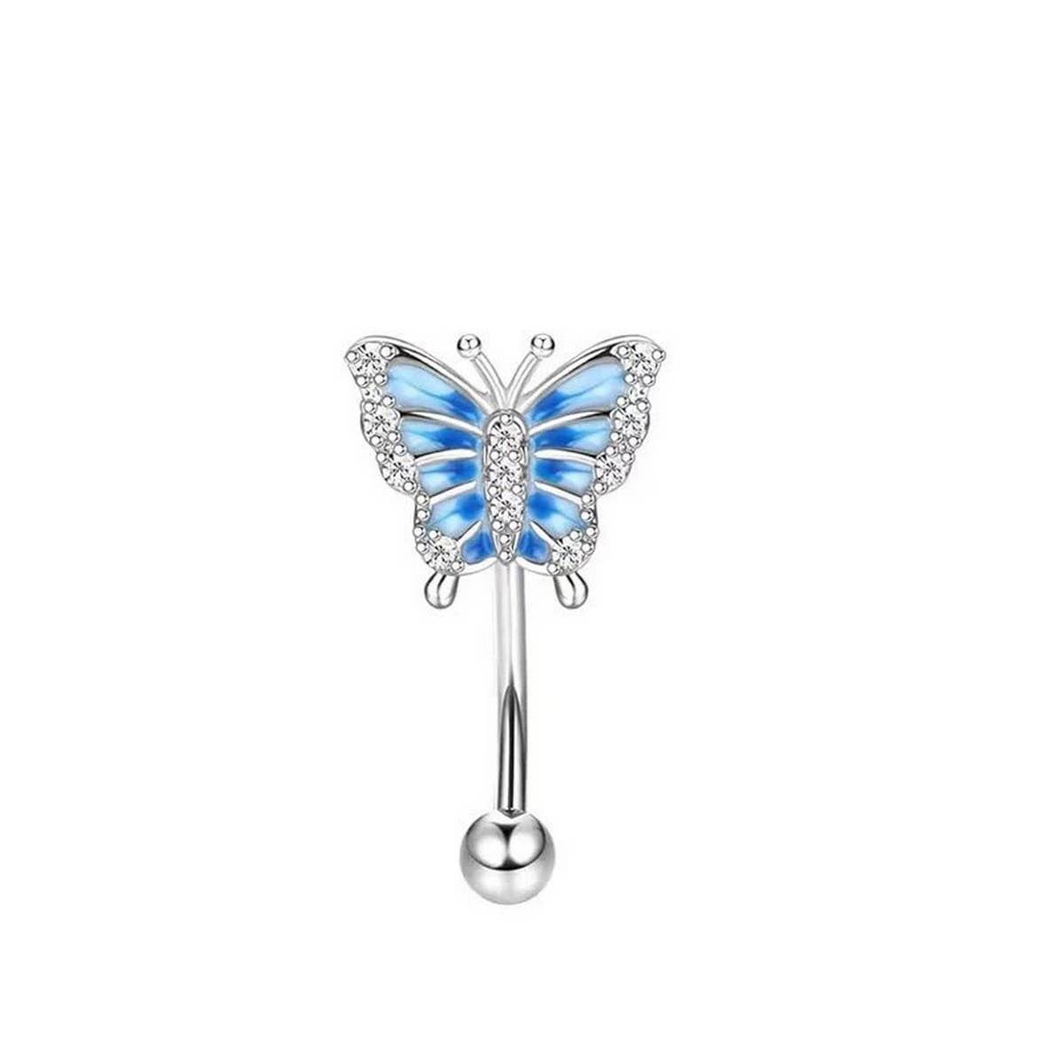 ENAMEL BUTTERFLY PIERCING SET BELLY EAR NOSE_CWMM9245
