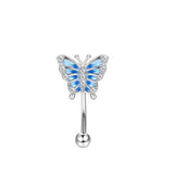 ENAMEL BUTTERFLY PIERCING SET BELLY EAR NOSE_CWMM9245