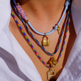 18K GOLD MUSHROOM NECKLACE ZIRCON INLAID CHARM_CWAJE4972