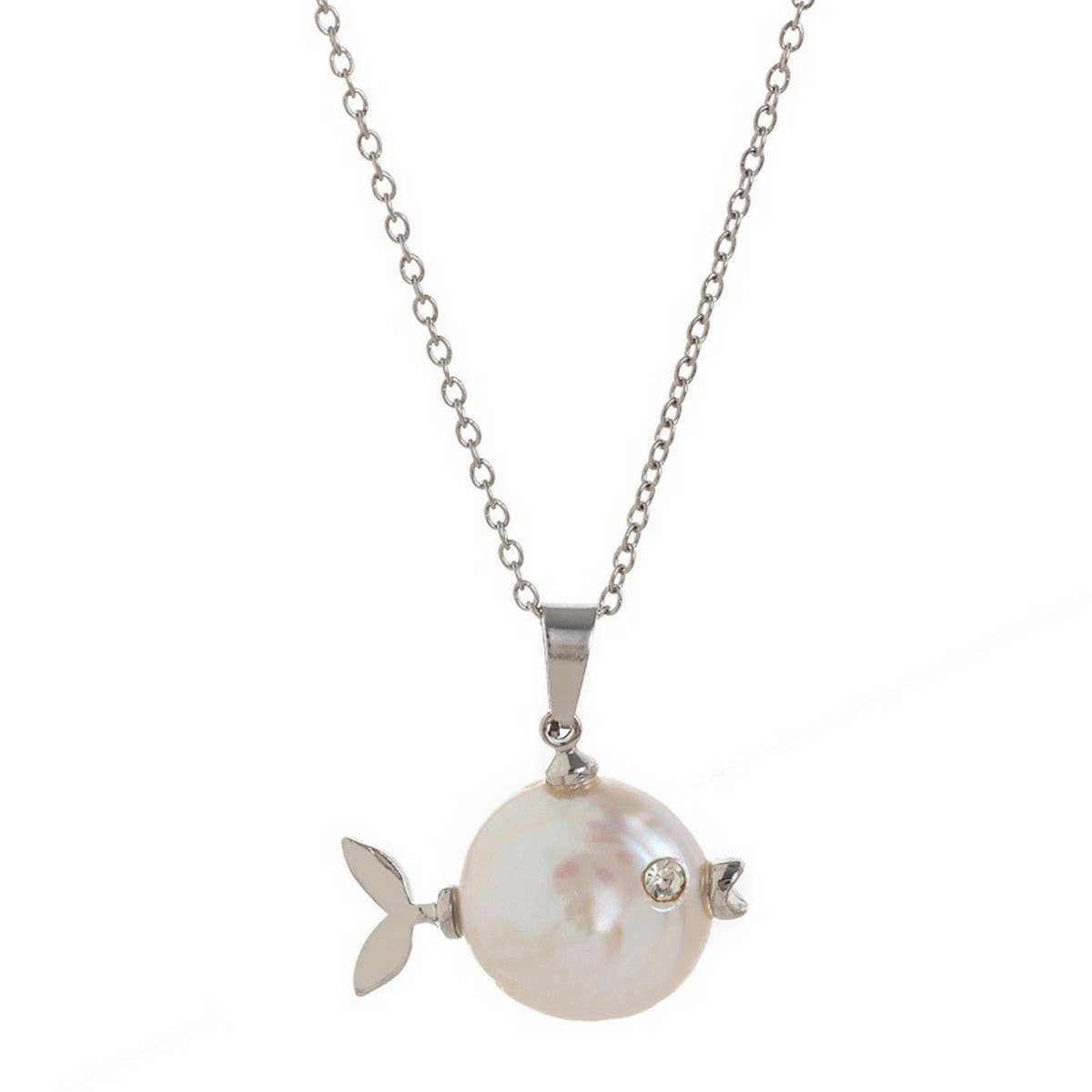 CLOWNFISH PEARL NECKLACE OCEAN KISS PENDANT_CWMM6971