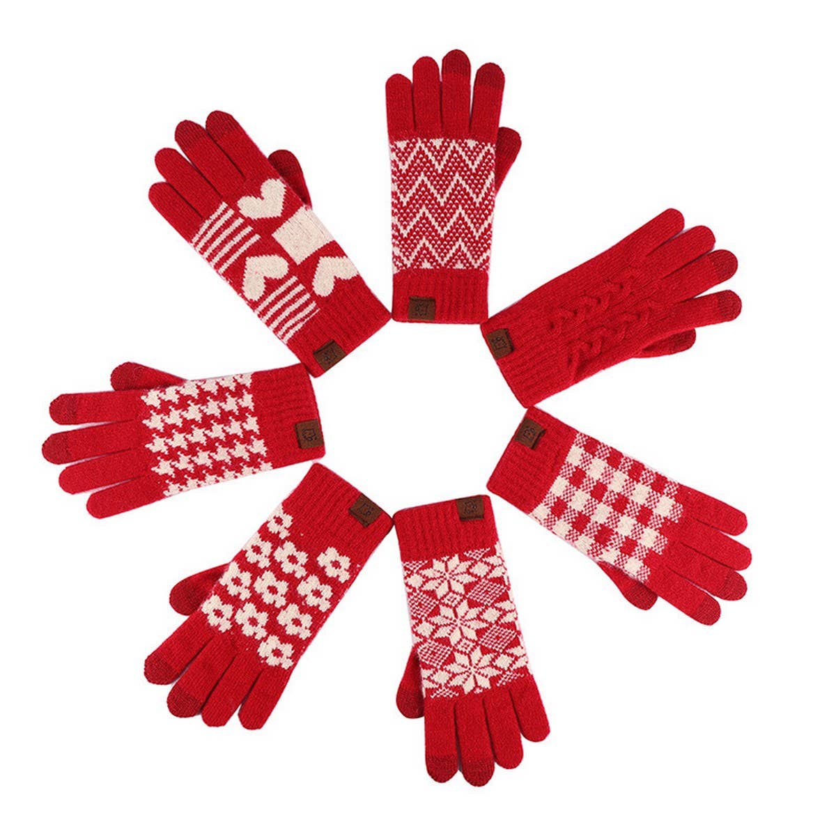 Winter Festive Warm Touch Screen Brushed Gloves_Cwag0376