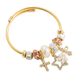 ADJUSTABLE STEEL BRACELET WITH BEAR HEART CROSS_CWMM8583