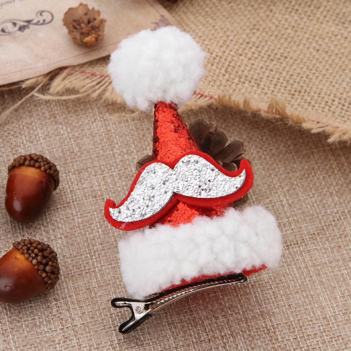 LAMBSWOOL CHRISTMAS HAT HAIRPIN HAIR BUCKLE_CWAHA3420
