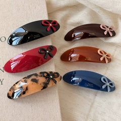 Acetate Bow Oval Spring Hair Clip Elegant_Cwaha07974
