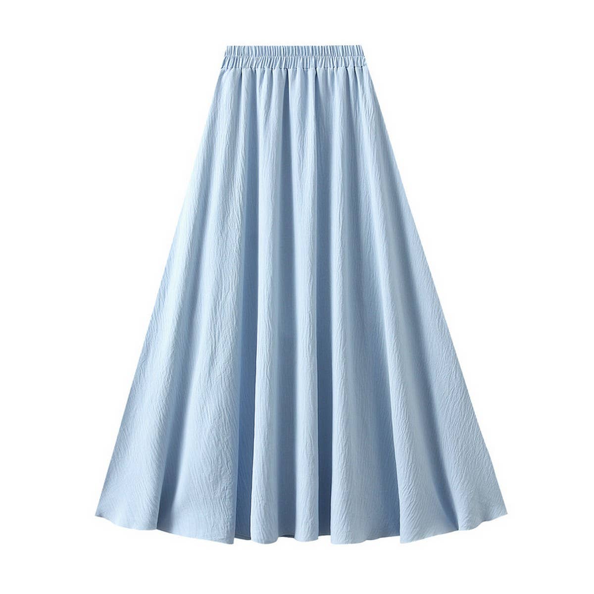 HIGH WAIST A LINE LOOSE FIT FLOWY MIDI SKIRT_CWBMS0332