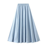 HIGH WAIST A LINE LOOSE FIT FLOWY MIDI SKIRT_CWBMS0332