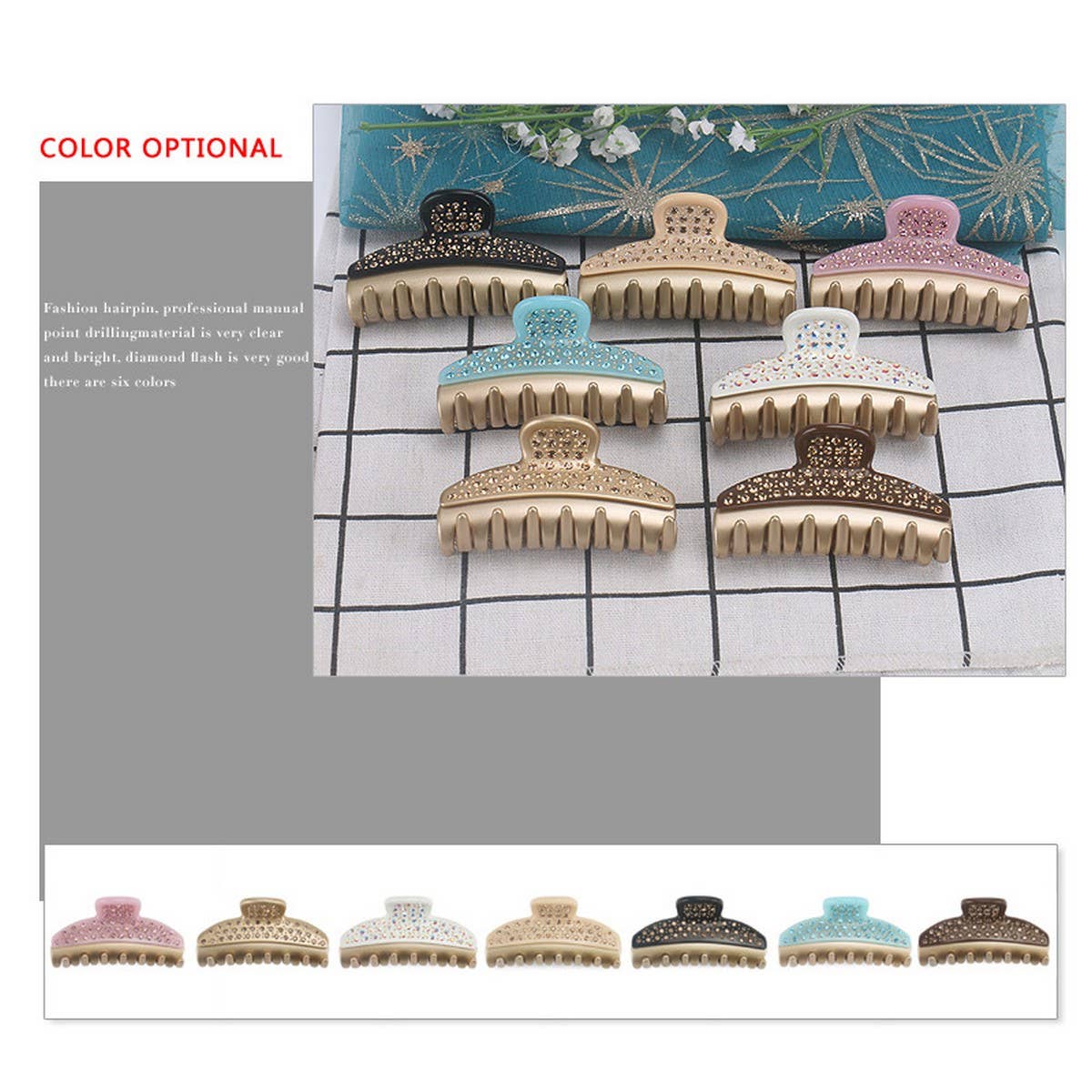 ACETATE DIAMOND HAIR CLIP HAIR ACCESSORIES_CWAHA4237