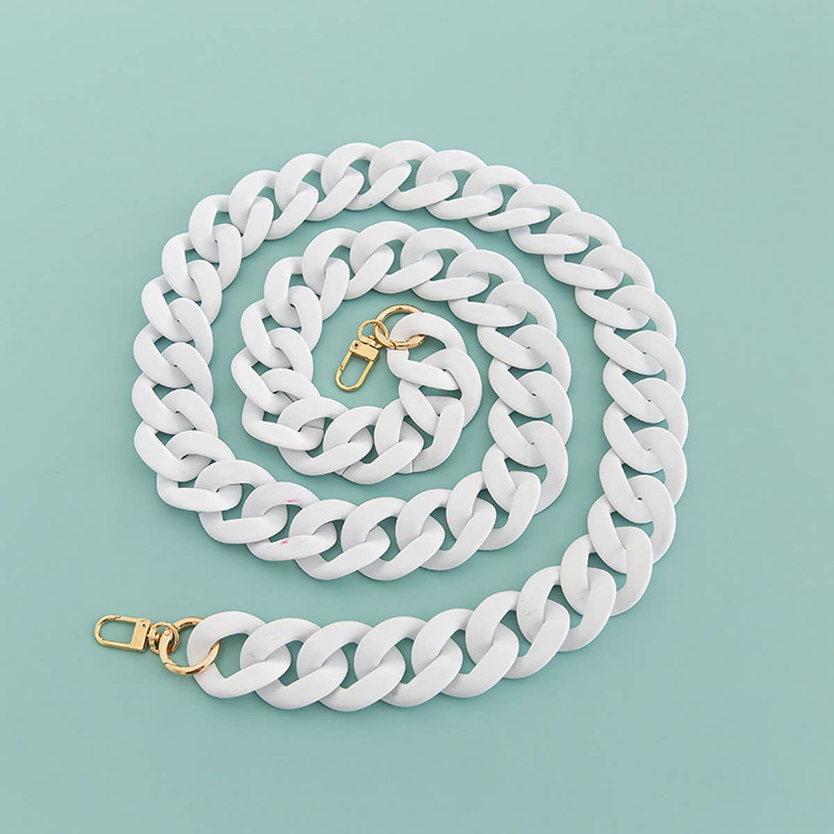 LARGE RESIN ACRYLIC BAG CHAIN WIDE STRAP_CWMM5065