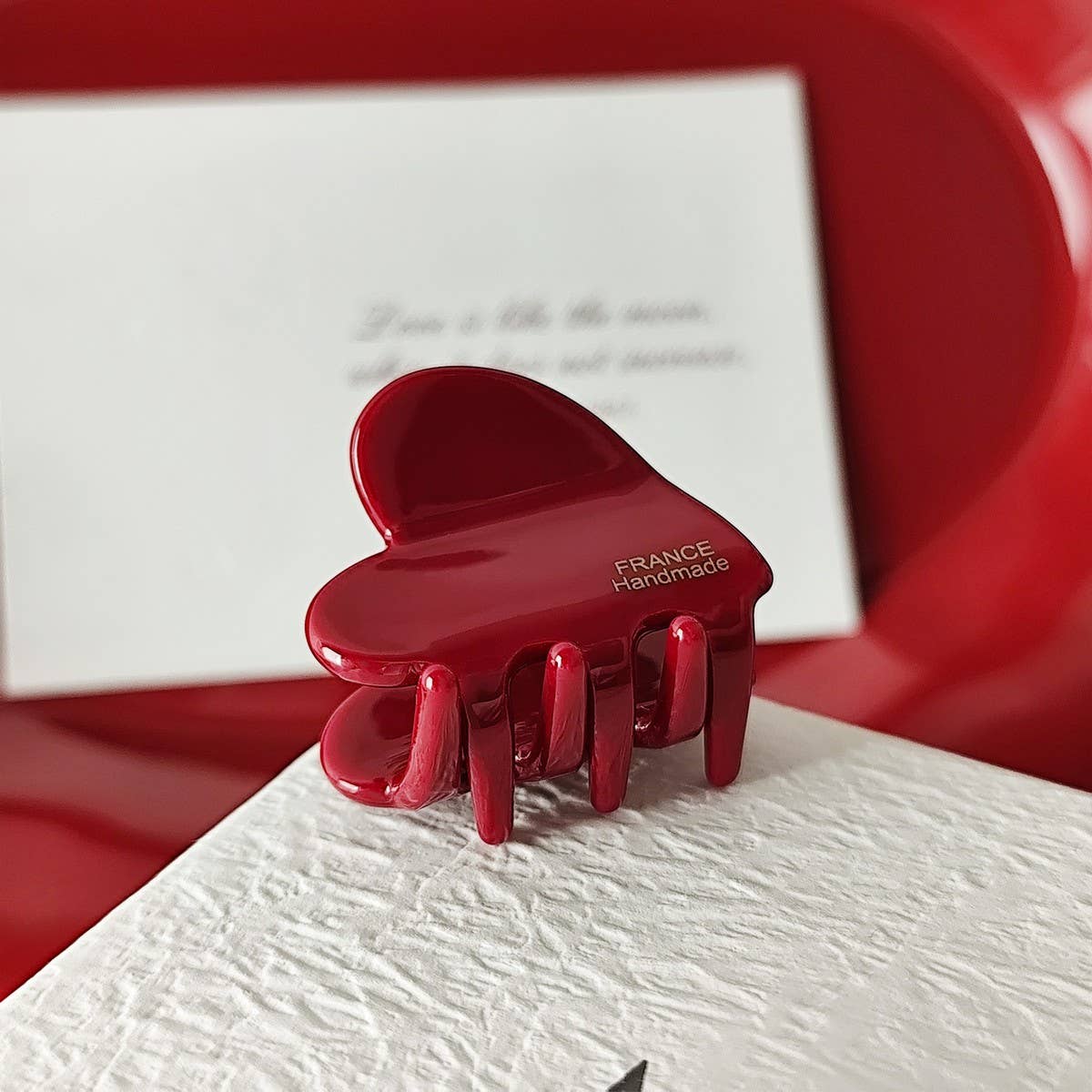 French Multicolor Acetate Heart Hair Clip_Cwaha07241