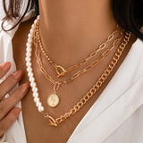 Versatile Geometric Faux Pearl Twisted Necklace_Cwmm3131