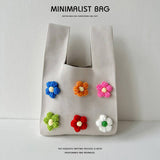 CUTE COLORFUL FLOWER KNITTED SHOULDER BAG HANDBAG_CWAB1505