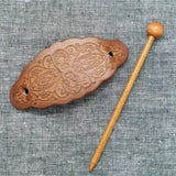 FLORAL TOTEM PAINTED FAUX LEATHER HAIR STICK_CWAHA6383