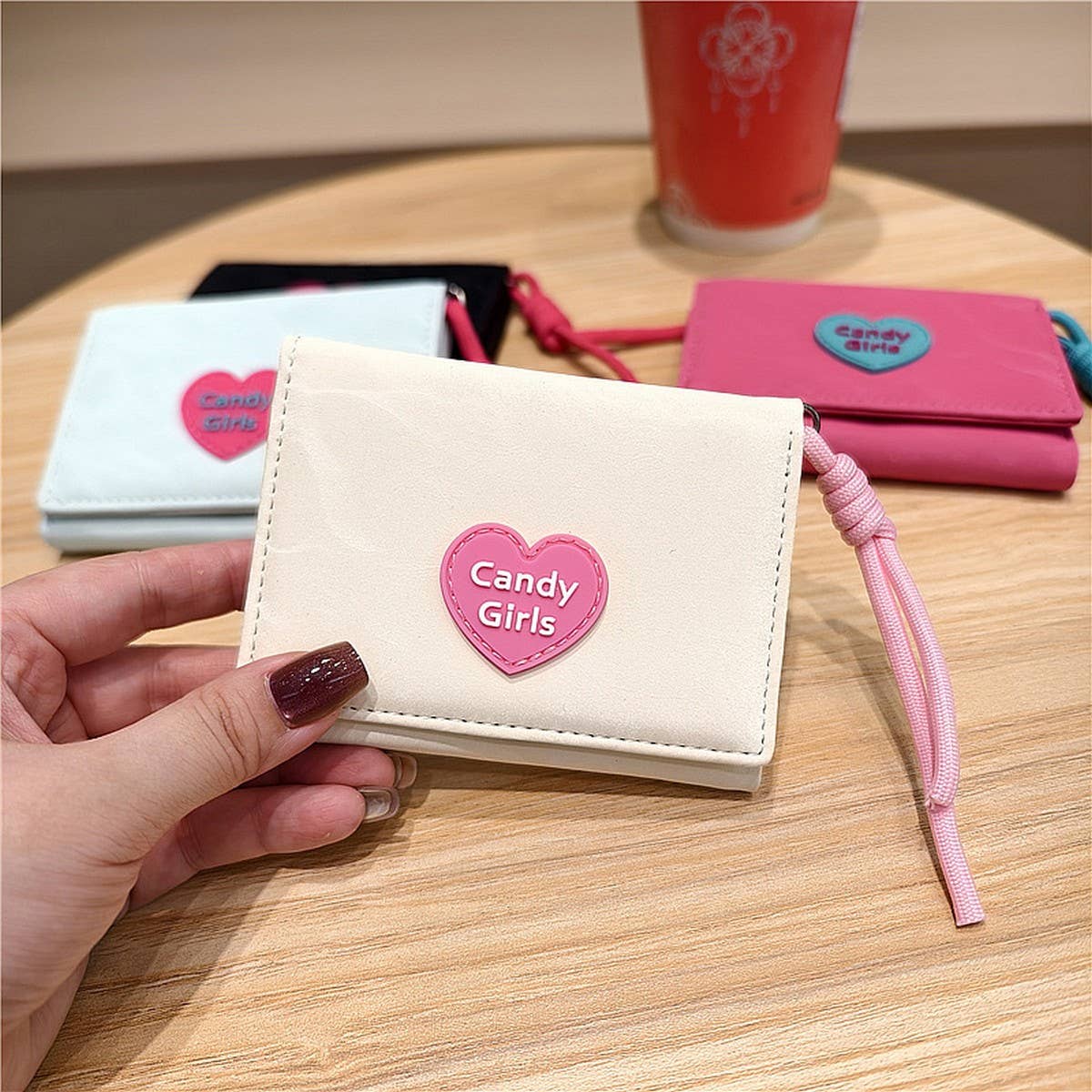New Velvet Heart Letter Mini 3-Fold Wallet_Cwab06244