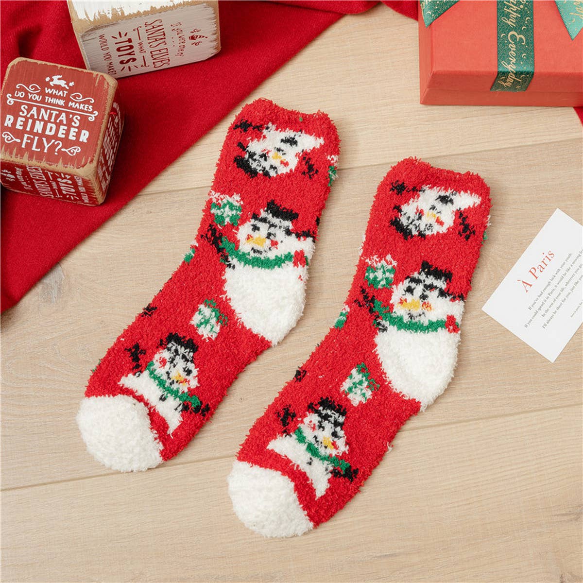 CHRISTMAS SOFT PLUSH SOCKS_CWMS0624
