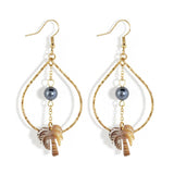 NICHE HOLLOW BLACK SHELL PALM TREE EARRINGS_CWMM4364