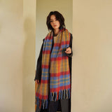 30 WOOL BLEND PLAID SCARF DESIGNER WINTER STYLE_CWASC2370