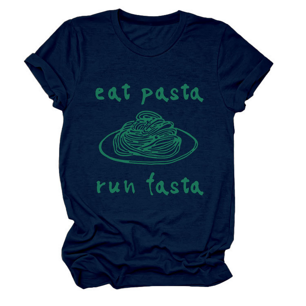 Trendy Womens Short Sleeve Tee Eat Pasta Run