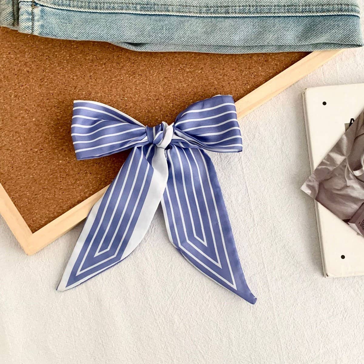 Trendy Striped Scarf Hair Wrap Bag Tie_Cwasc02986