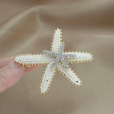 STARFISH PEARL SPRING CLIP HAIRPIN CLIP_CWAHA4708