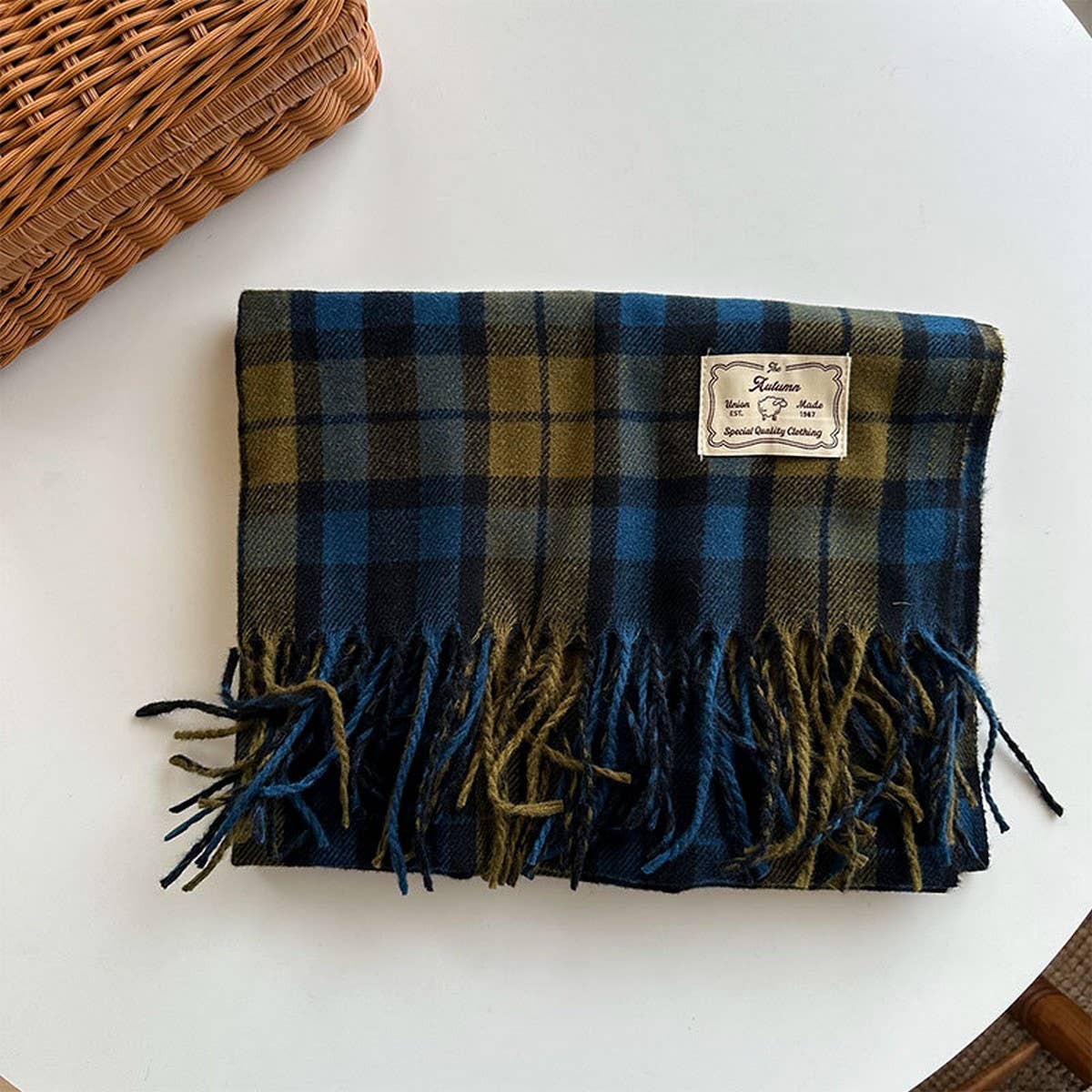 PLAID COLORBLOCK SCARF CLASSIC WINTER WRAP_CWASC2347