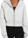 Cwohol0366_Zip-Up Long Sleeve Casual Hoodie Top