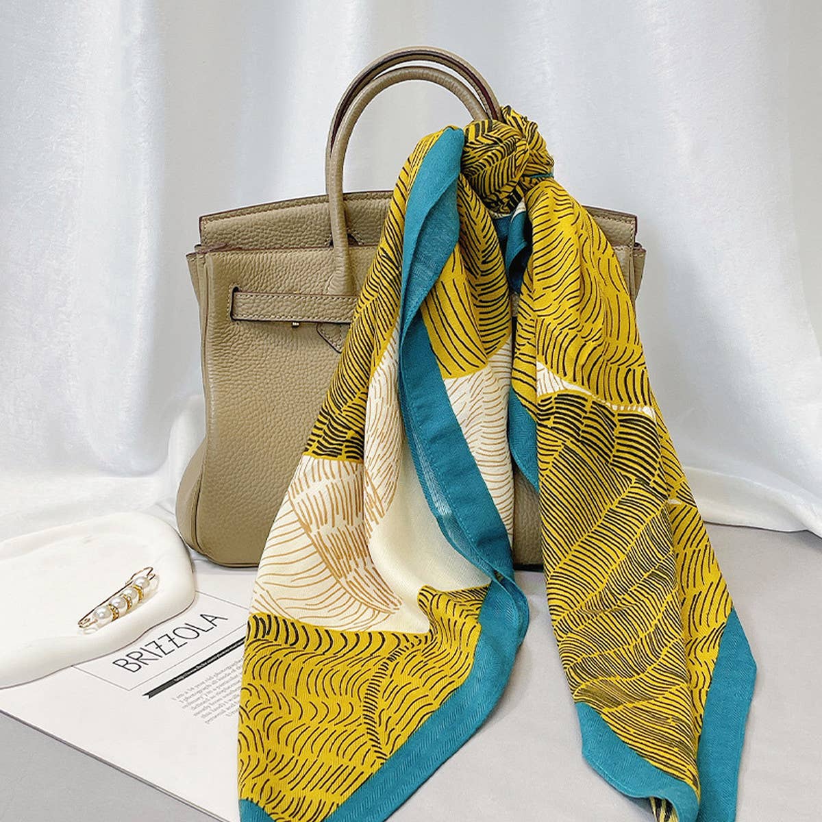 Velvet Wool Scarf Elegant Floral Pattern Wrap_Cwasc0904