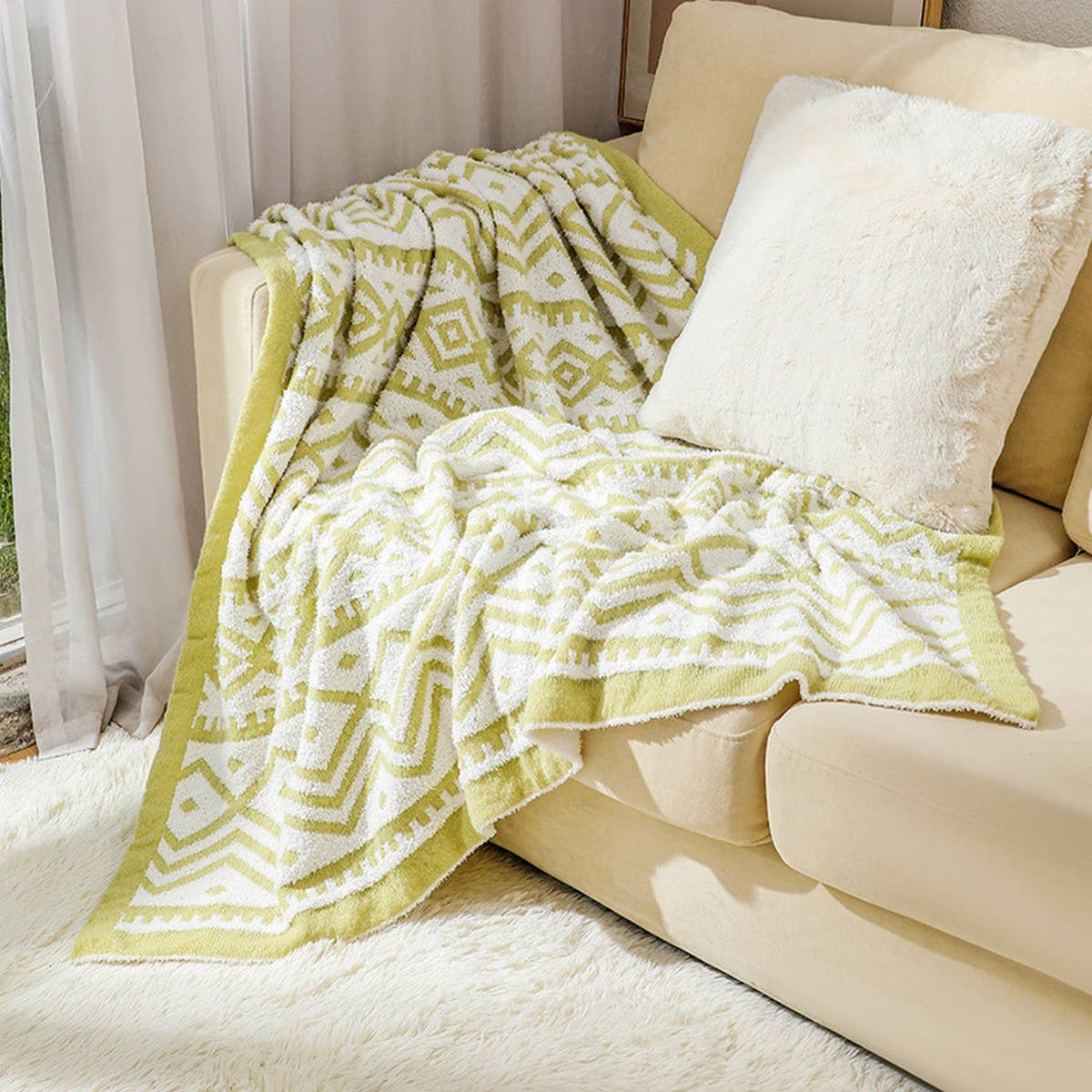 KNITTED SOFT AND LIGHT GEOMETRIC PATTERN BLANKET_CWMM0208