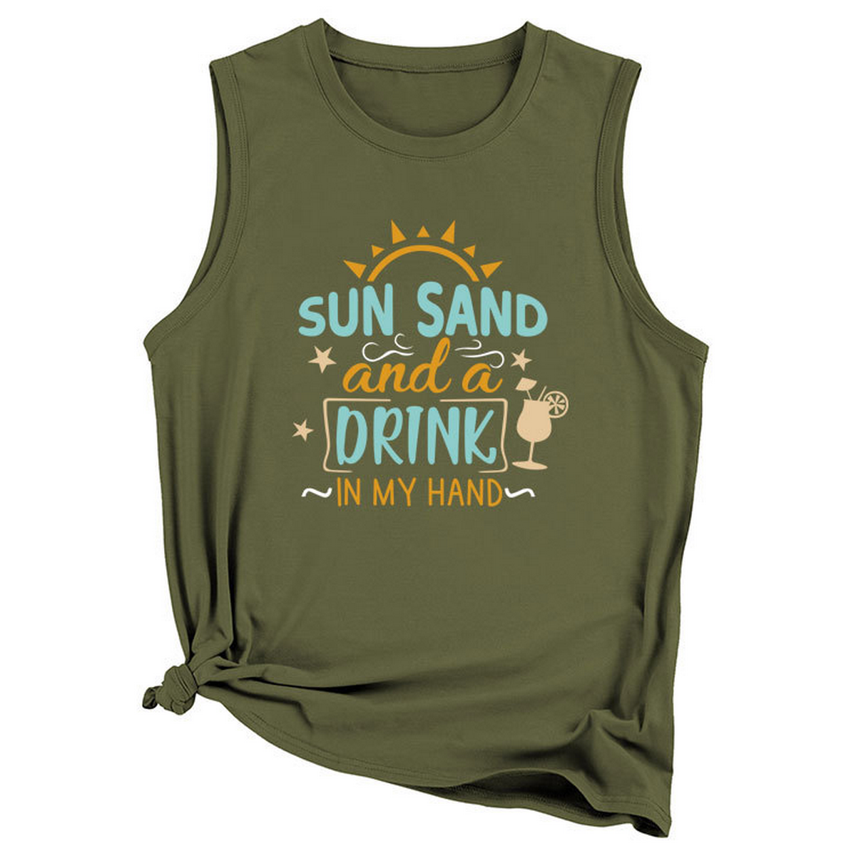 Wome Casual Loose Fit Tank Top, Minimal Style_Cwttsl0418