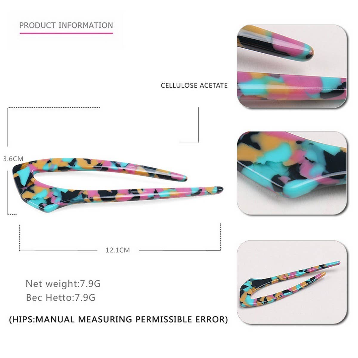 BALL HAIR STYLING FIXER LEOPARD PRINT USHAPED CLIP_CWAHA4213