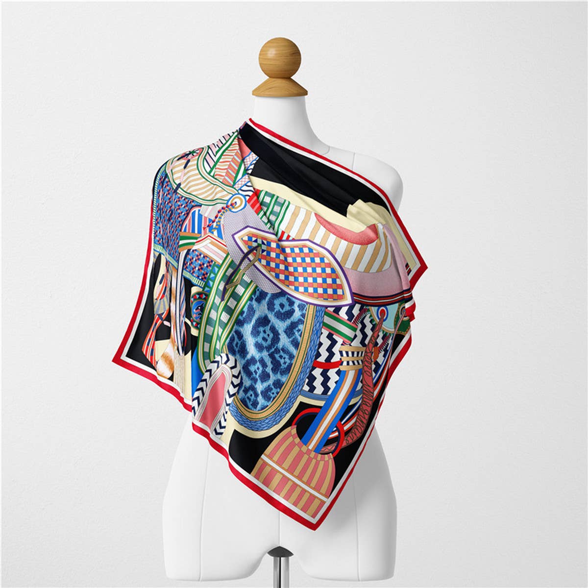 Thin Versatile Printed Square Scarf