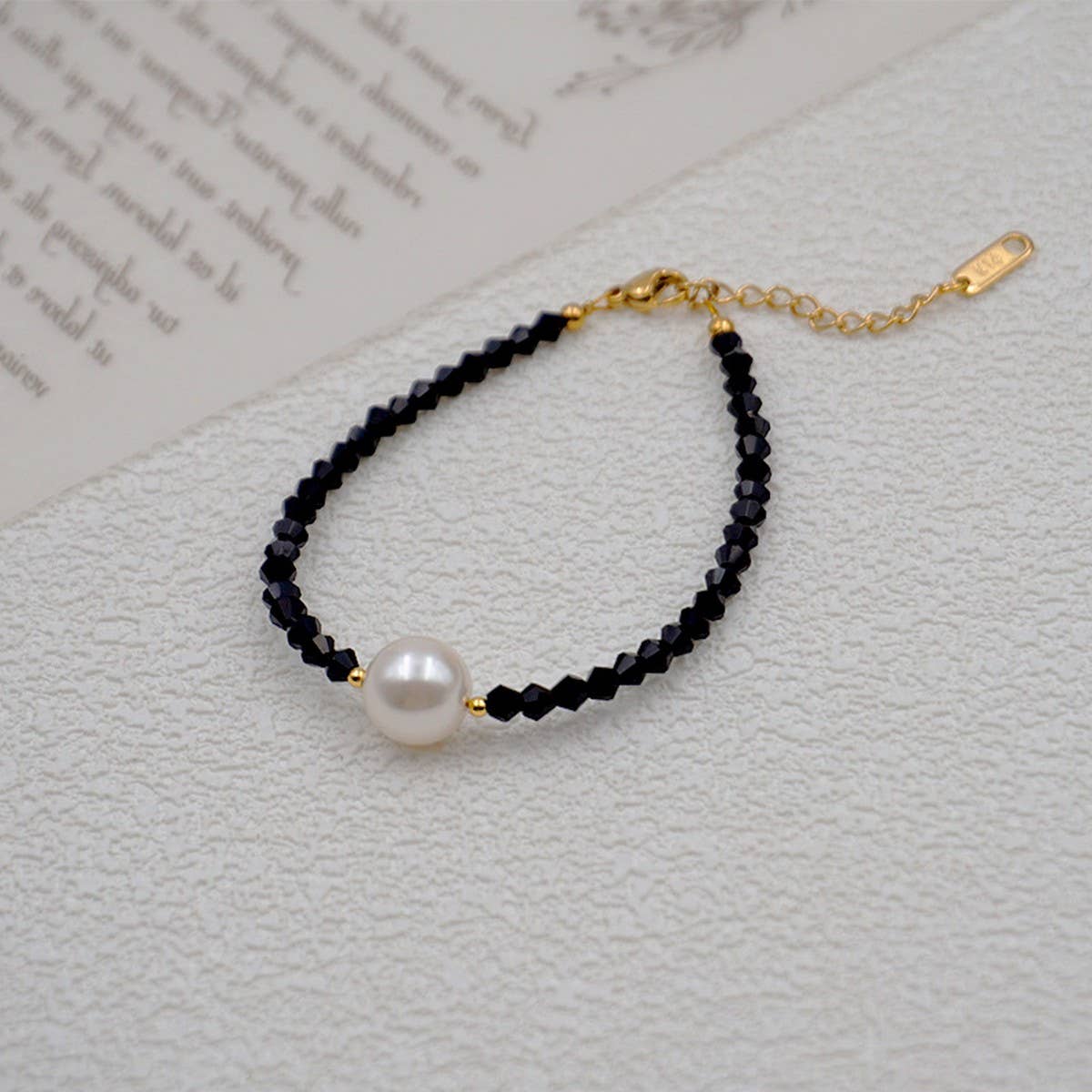 RETRO CRYSTAL PEARL NECKLACE BRACELETCE _CWAJE1665