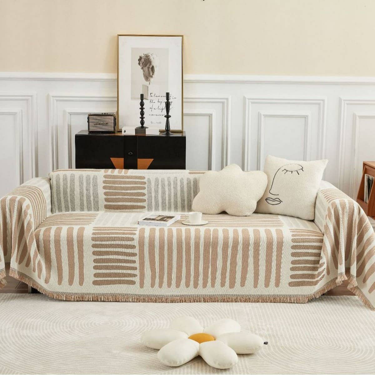 MODERN GEOMETRIC MULTIFUNCTIONAL SAND SOFA THROW_CWMM1659