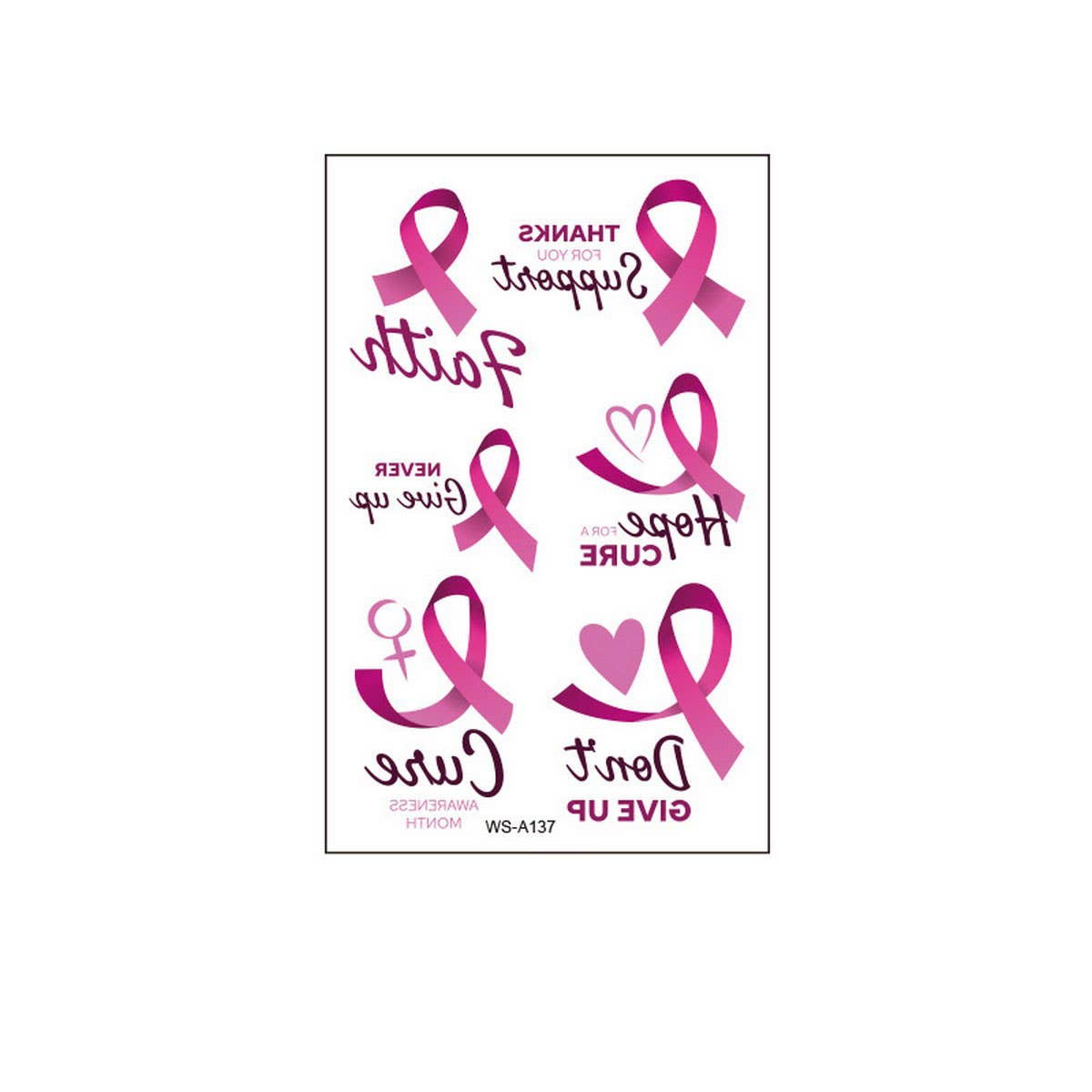 PINK RIBBON TATTOOS BREAST CANCER AWARENESS_CWMM8380
