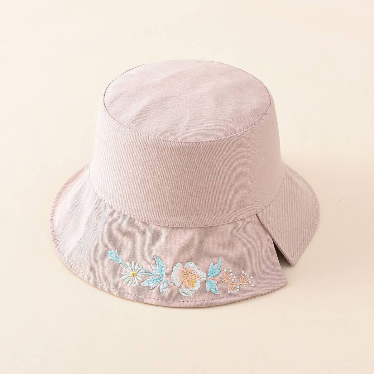 REVERSIBLE EMBROIDERED FLOWER BUCKET HAT_CWAH1411