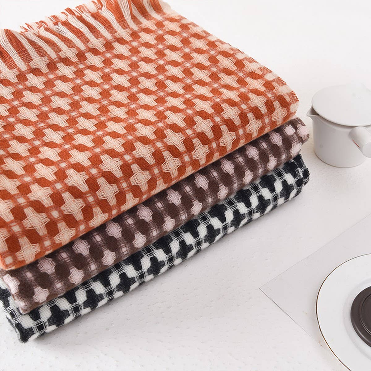 FASHION WARM CROSS WARP KNITTED PLAID SCARF_CWASC0399