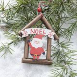 Wooden House Christmas Tree Hanging Ornament_Cwmm9778