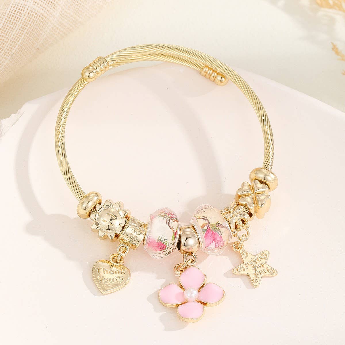 DIY RESIN CHARM BEADED ADJUSTABLE BRACELET_CWMM8499