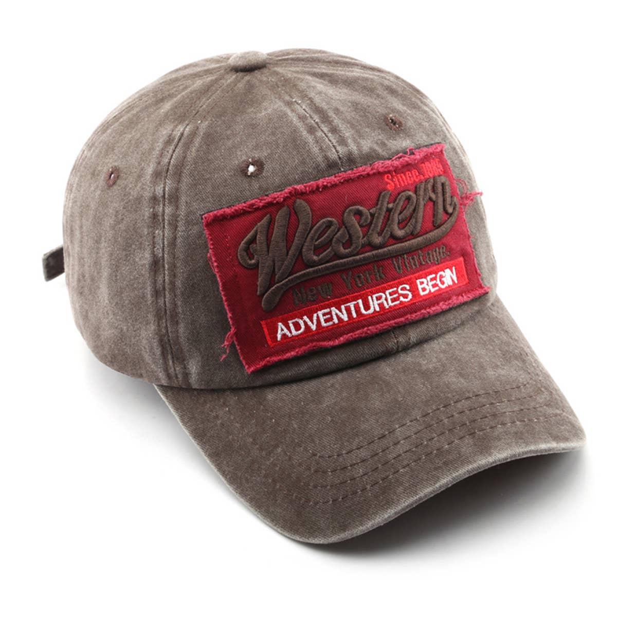 SPRING AUTUMN WASHED LETTER PATCH BASEBALL HAT CWAH1288