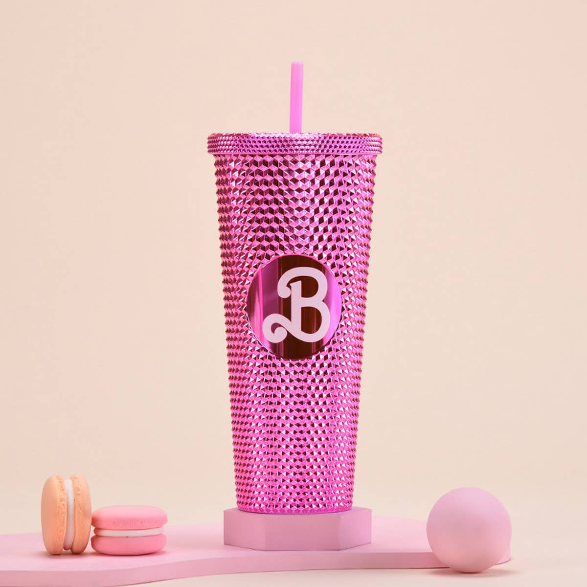 DOUBLE LAYER PORTABLE PLASTIC STRAW DIAMOND CUP_CWMM0978