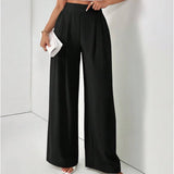 Wide Leg Drop High Waist Slim Casual Pants
