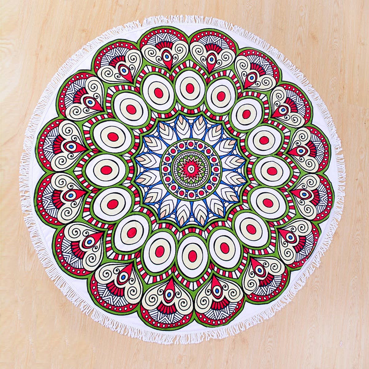 ROUND MICROFIBER TASSEL BEACH TOWEL BLANKET_CWMM7602