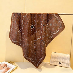 Elegant Herringbone Faux Silk Square Wrap Scarf_Cwasc03441