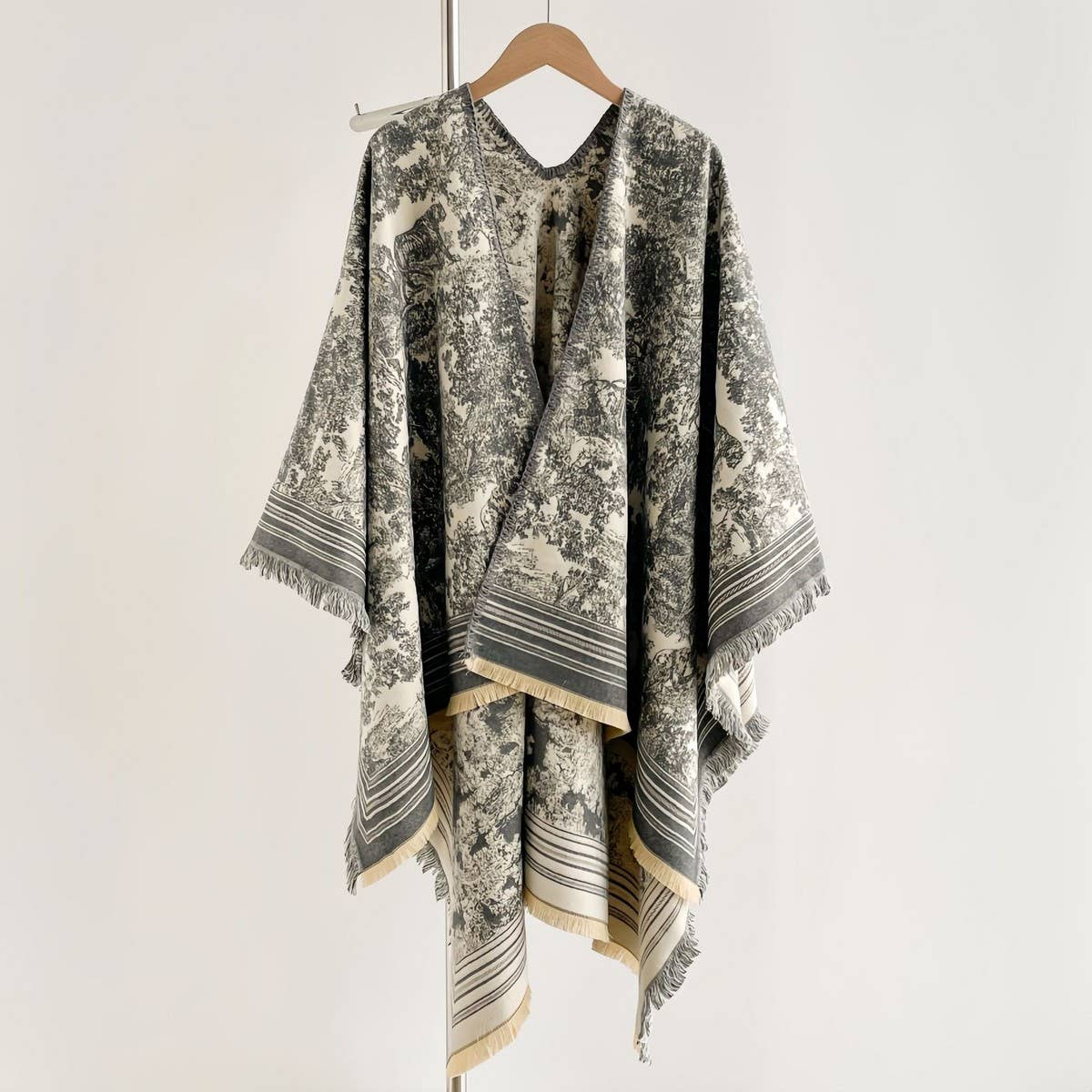 All-Season Warm Shawl Women Thick Poncho Cape_Cwocasl00081