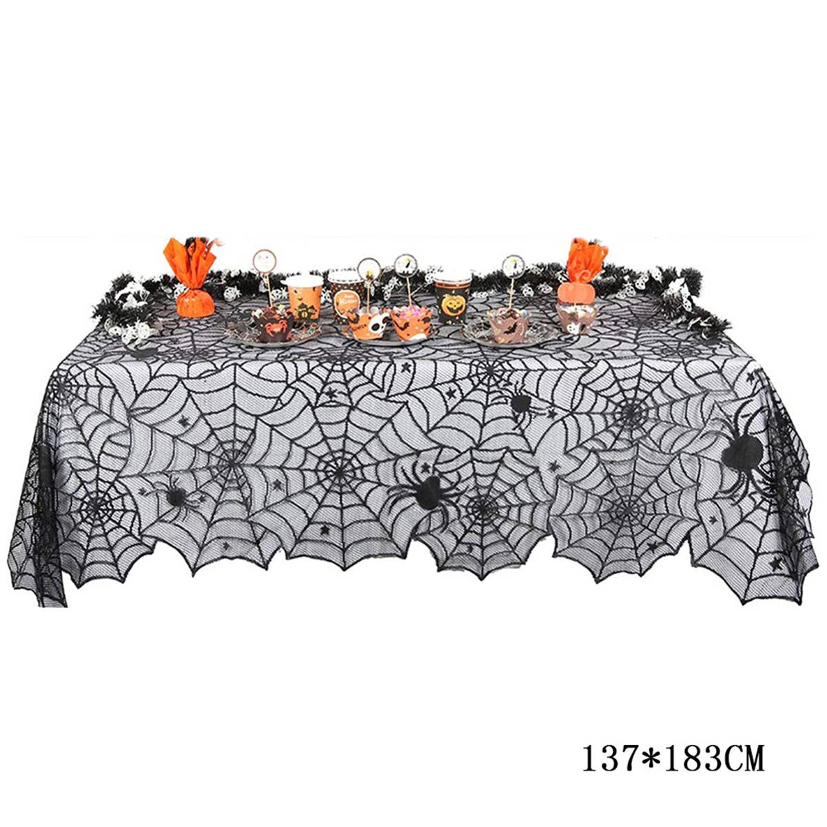 HALLOWEEN LACE SPIDER WEB WALLPAPER_CWMM1721