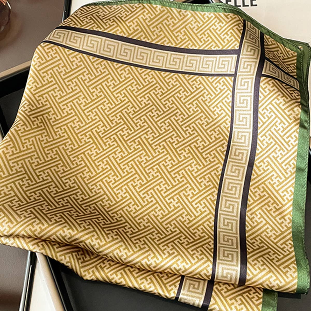 SILK SQUARE SCARF MAZE PRINT SUMMER WRAP_CWASC0611