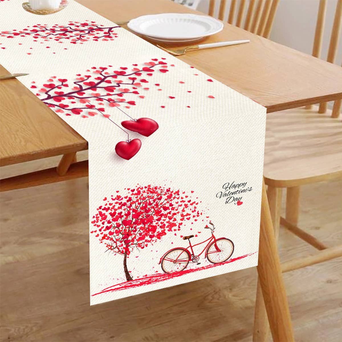 Valentines Day Digital Printed Table Flag_Cwmm0787